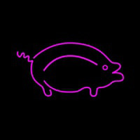Pink Pig Logo Enseigne Néon