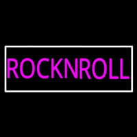 Pink Rock N Roll With White Border Enseigne Néon