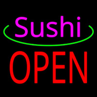 Pink Sushi Block Open Enseigne Néon