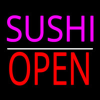 Pink Sushi Open Red White Line Enseigne Néon