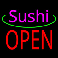 Pink Sushi Red Open Enseigne Néon