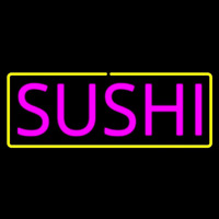 Pink Sushi With Yellow Border Enseigne Néon