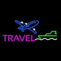 Pink Travel With Logo Enseigne Néon
