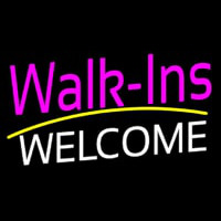 Pink Walk Ins Welcome White Enseigne Néon