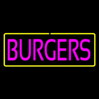 Pinl Burgers With Yellow Border Enseigne Néon