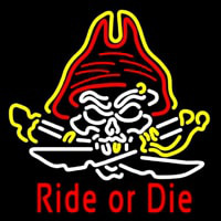 Pirate Skull Ride Or Die Enseigne Néon