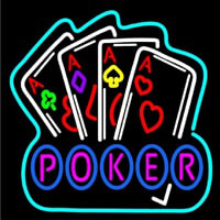Poker Game 4 Aces Black Enseigne Néon