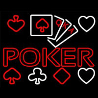Poker With Cards Enseigne Néon