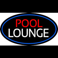 Pool Lounge Oval With Blue Border Enseigne Néon