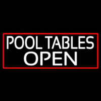 Pool Tables Open With Red Border Enseigne Néon