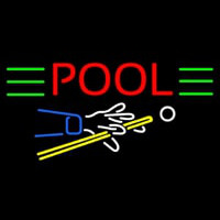 Pool With Pool Logo Enseigne Néon
