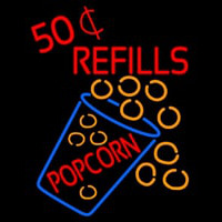 Popcorn Refills Enseigne Néon