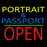 Portrait And Passport With Open 1 Enseigne Néon