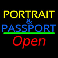 Portrait And Passport With Open 2 Enseigne Néon