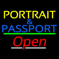 Portrait And Passport With Open 3 Enseigne Néon