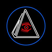 Psychic Eye Pyramid With Blue Border Enseigne Néon