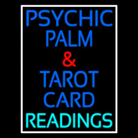 Psychic Palm And Tarot Card Readings White Border Enseigne Néon