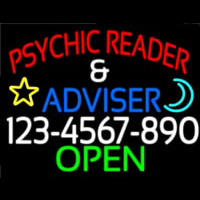 Psychic Reader And Advisor With Phone Number Open Enseigne Néon