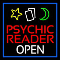 Psychic Reader Open Block Blue Border Enseigne Néon
