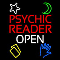 Psychic Reader Open Block White Border Enseigne Néon