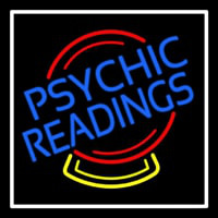 Psychic Readings Crystal White Border Enseigne Néon