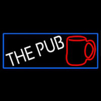 Pub And Beer Mug With Blue Border Enseigne Néon