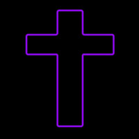 Purple Christian Cross Enseigne Néon