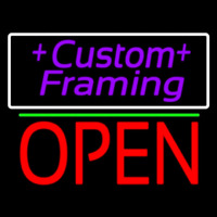 Purple Custom Framing With Open 1 Enseigne Néon