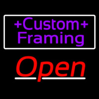 Purple Custom Framing With Open 3 Enseigne Néon