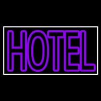 Purple Hotel 1 With White Border Enseigne Néon