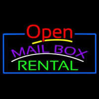 Purple Mailbo  Green Rental Open With Border Enseigne Néon