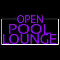 Purple Pool Lounge With White Border Enseigne Néon