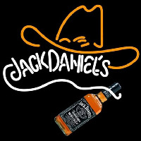 Rare Jack Daniels Whiskey Cowboy Hat Enseigne Néon