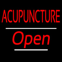 Red Acupuncture Open White Line Enseigne Néon