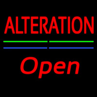 Red Alteration Blue Green Line Slant Open Enseigne Néon