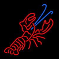 Red And Blue Lobster Logo Enseigne Néon