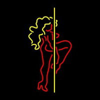 Red And Yellow Pole Dance Girl Enseigne Néon