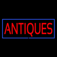 Red Antiques Blue Rectangle Enseigne Néon