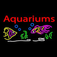 Red Aquariums Fish Logo Enseigne Néon