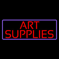 Red Art Supplies With Border Enseigne Néon