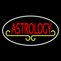 Red Astrology White Border Enseigne Néon