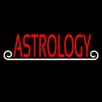Red Astrology White Line Enseigne Néon