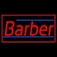 Red Barber Blue Lines With Red Border Enseigne Néon