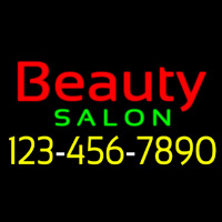 Red Beauty Salon With Phone Number Enseigne Néon