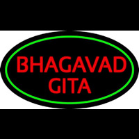 Red Bhagavad Gita With Border Enseigne Néon