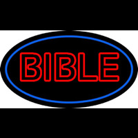 Red Bible Blue Border Enseigne Néon