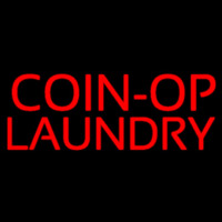 Red Block Coin Op Laundry Enseigne Néon