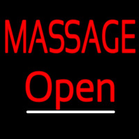 Red Block Massage Open Enseigne Néon