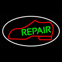 Red Boot Green Repair With Border Enseigne Néon