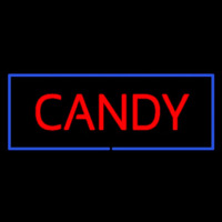 Red Candy With Blue Border Enseigne Néon